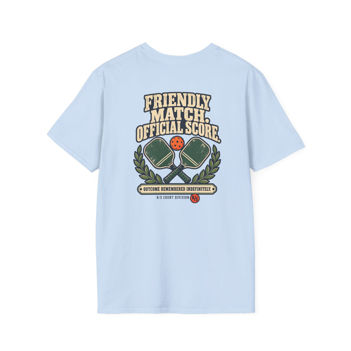 Court Division - Pickle ball - Friendly match -  Official Score T-Shirt — Funny Retro Casual Tee