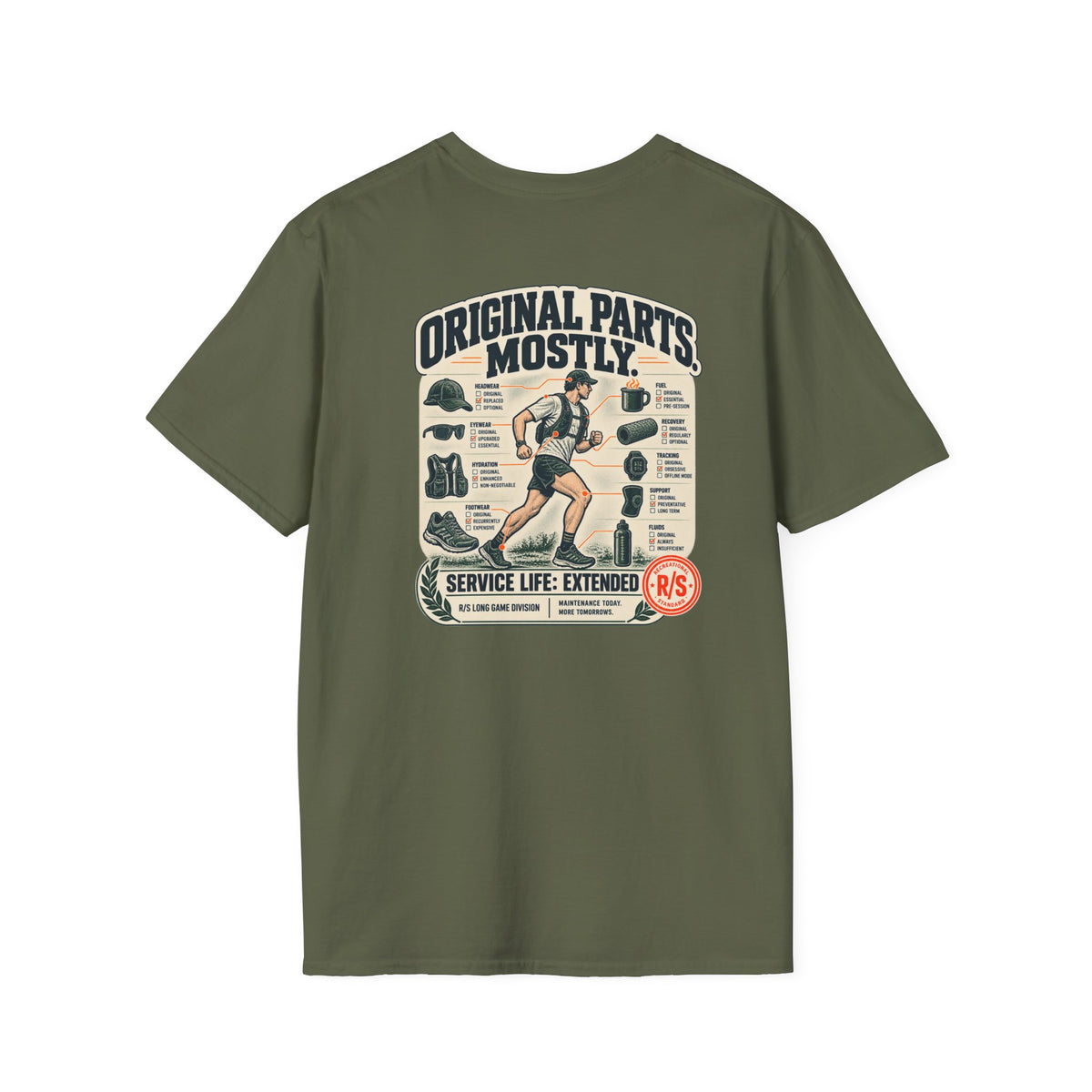 Run Division - Original parts - mostly T-Shirt — Funny Retro Casual Tee