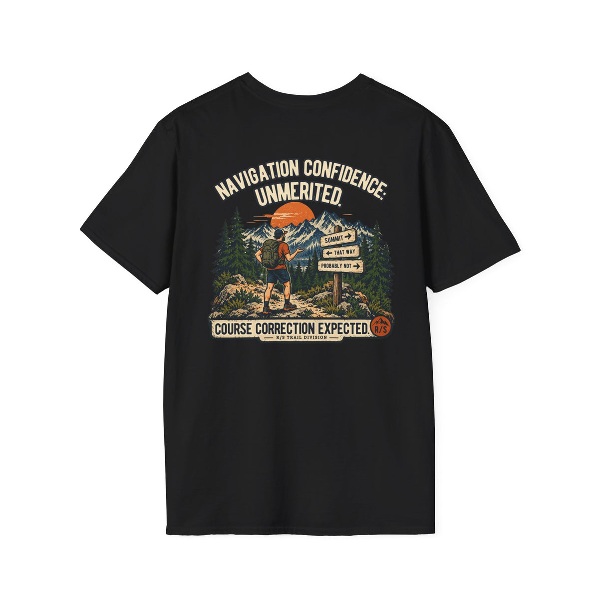 Trail Division - Navigation Confidence - Unmerited T-Shirt — Funny Retro Casual Tee
