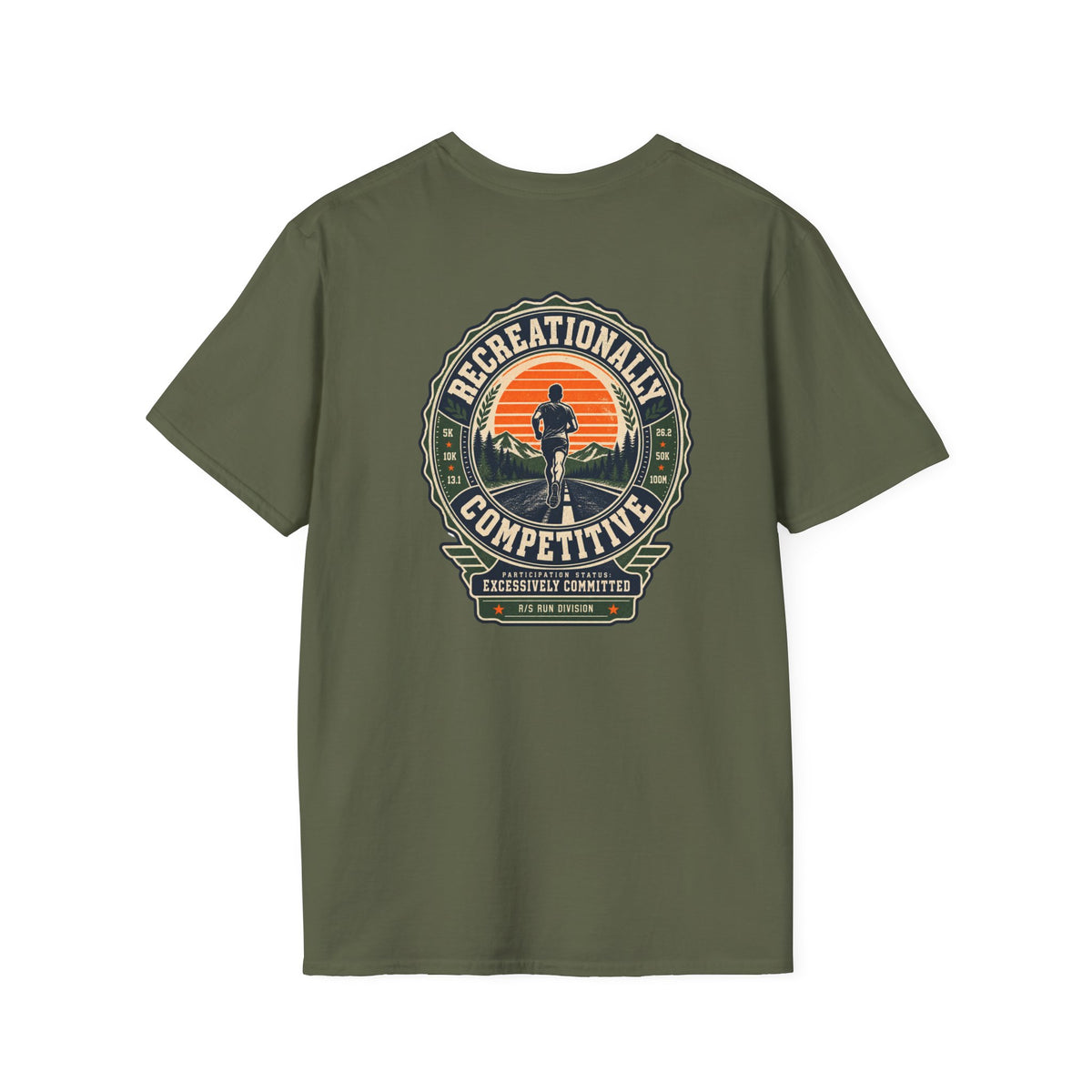 Run Division - Recreationally Competitive T-Shirt — Funny Retro Casual Tee