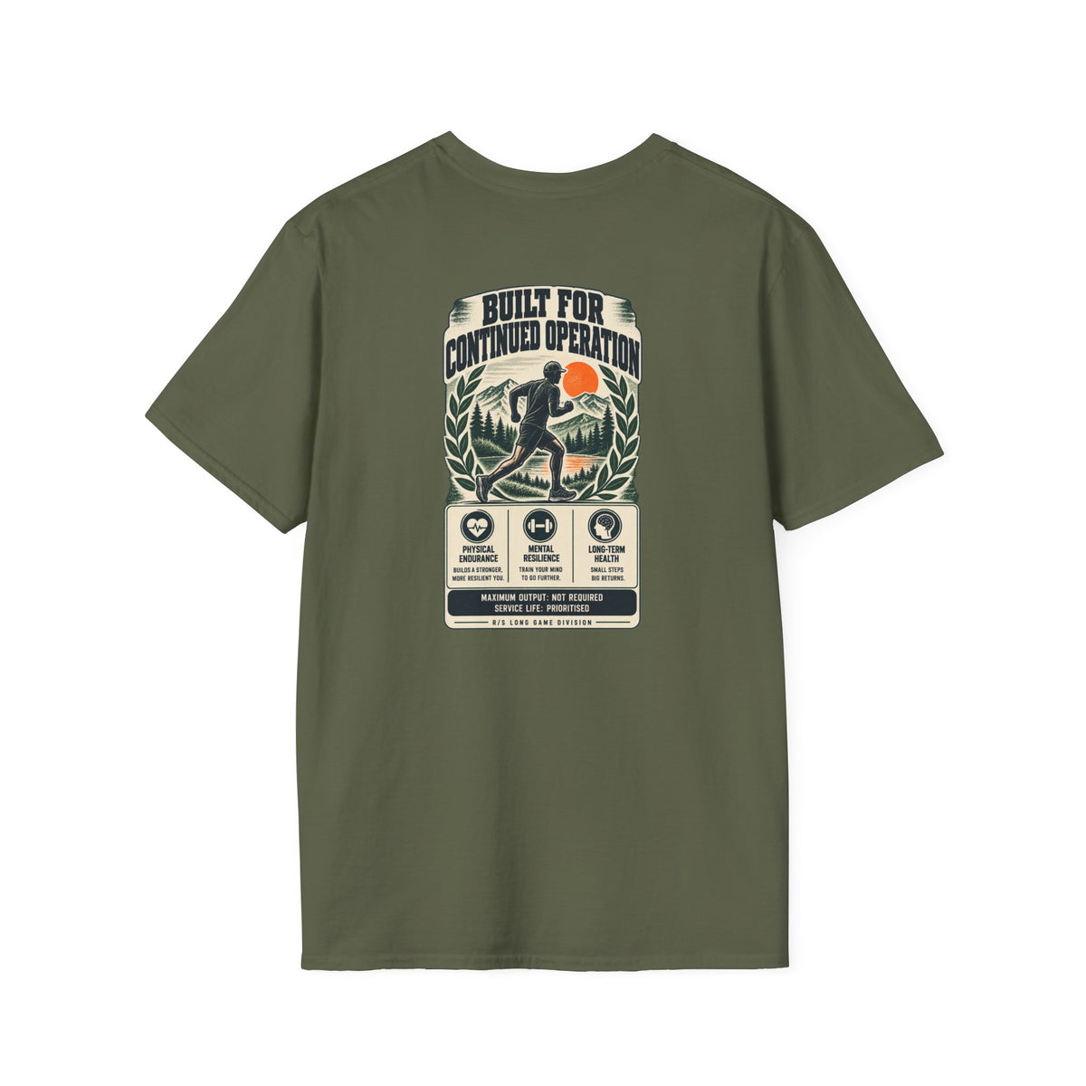 Run Division - Built for continued operation T-Shirt — Funny Retro Casual Tee