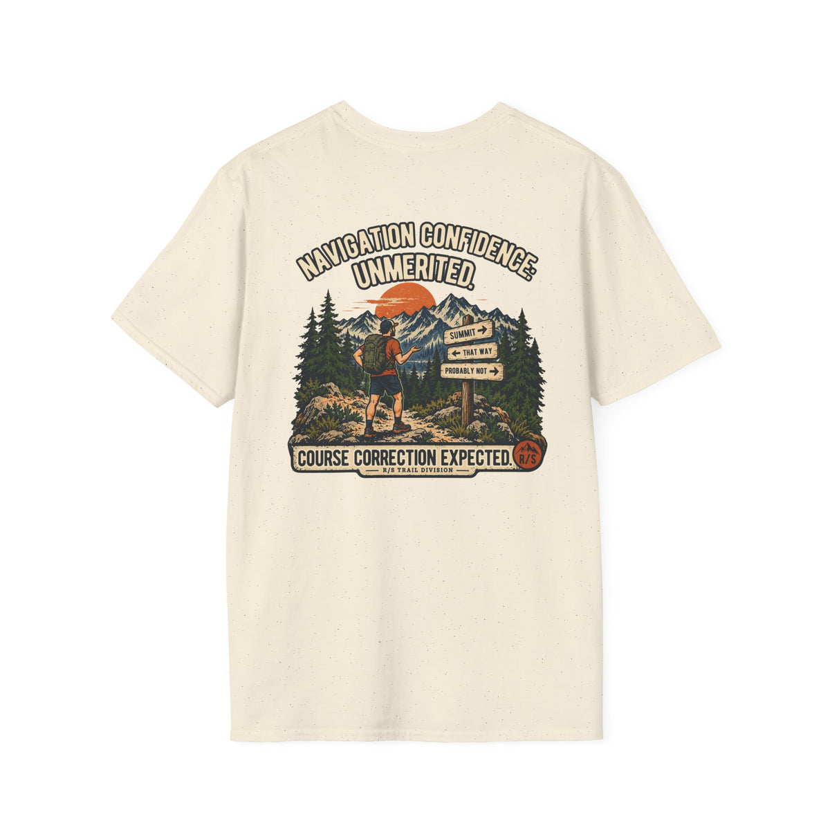Trail Division - Navigation Confidence - Unmerited T-Shirt — Funny Retro Casual Tee