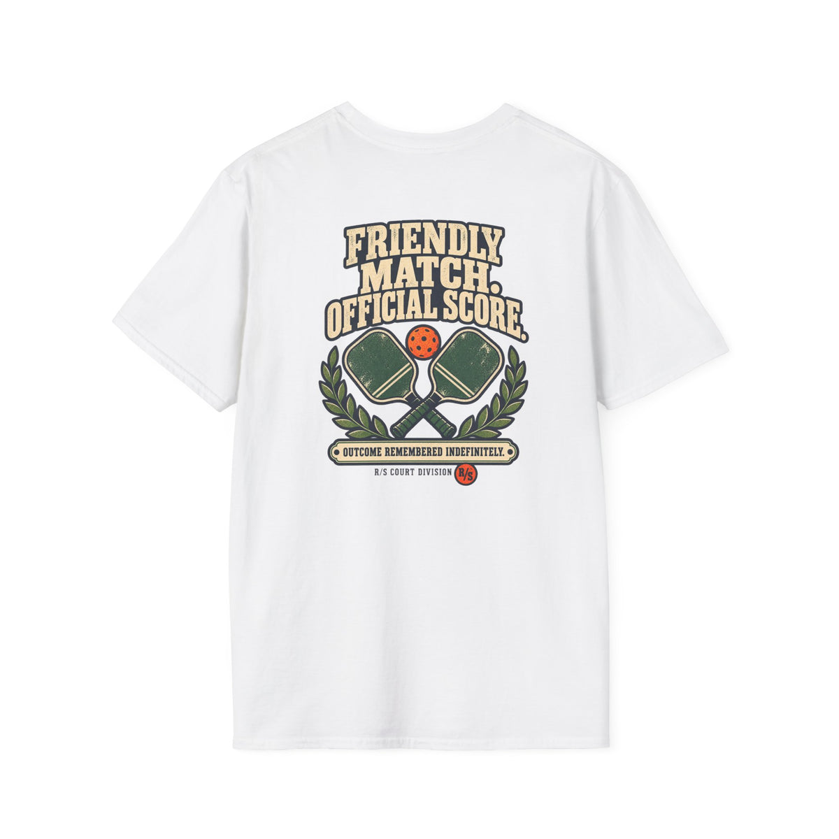 Court Division - Pickle ball - Friendly match -  Official Score T-Shirt — Funny Retro Casual Tee