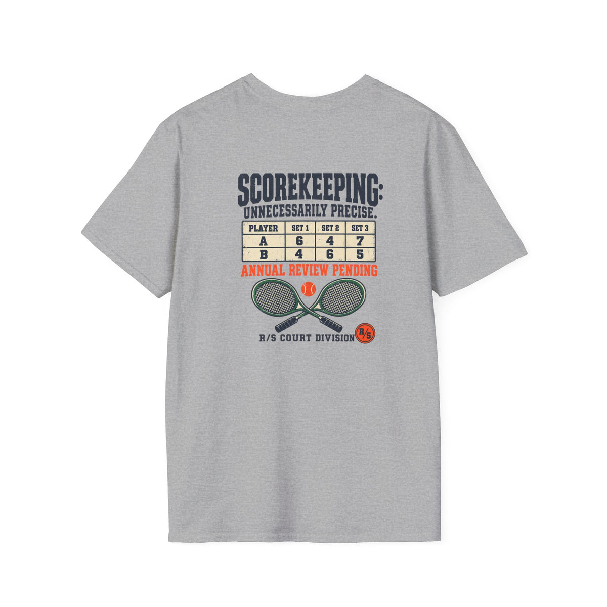 Court Division - Scorekeeping - Unnecessarily precise T-Shirt — Funny Retro Casual Tee