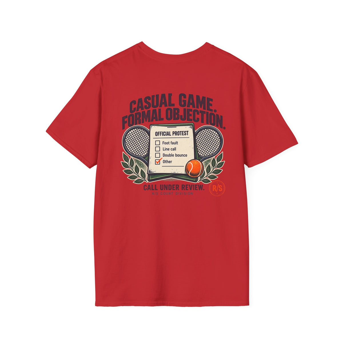 Court Division - Pickle ball - Casual game. Friendly objection T-Shirt — Funny Retro Casual Tee