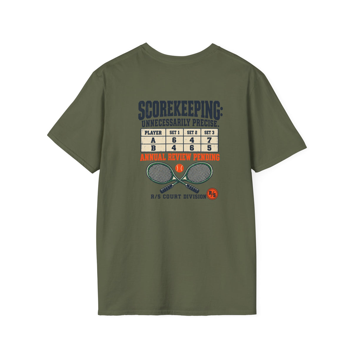 Court Division - Scorekeeping - Unnecessarily precise T-Shirt — Funny Retro Casual Tee
