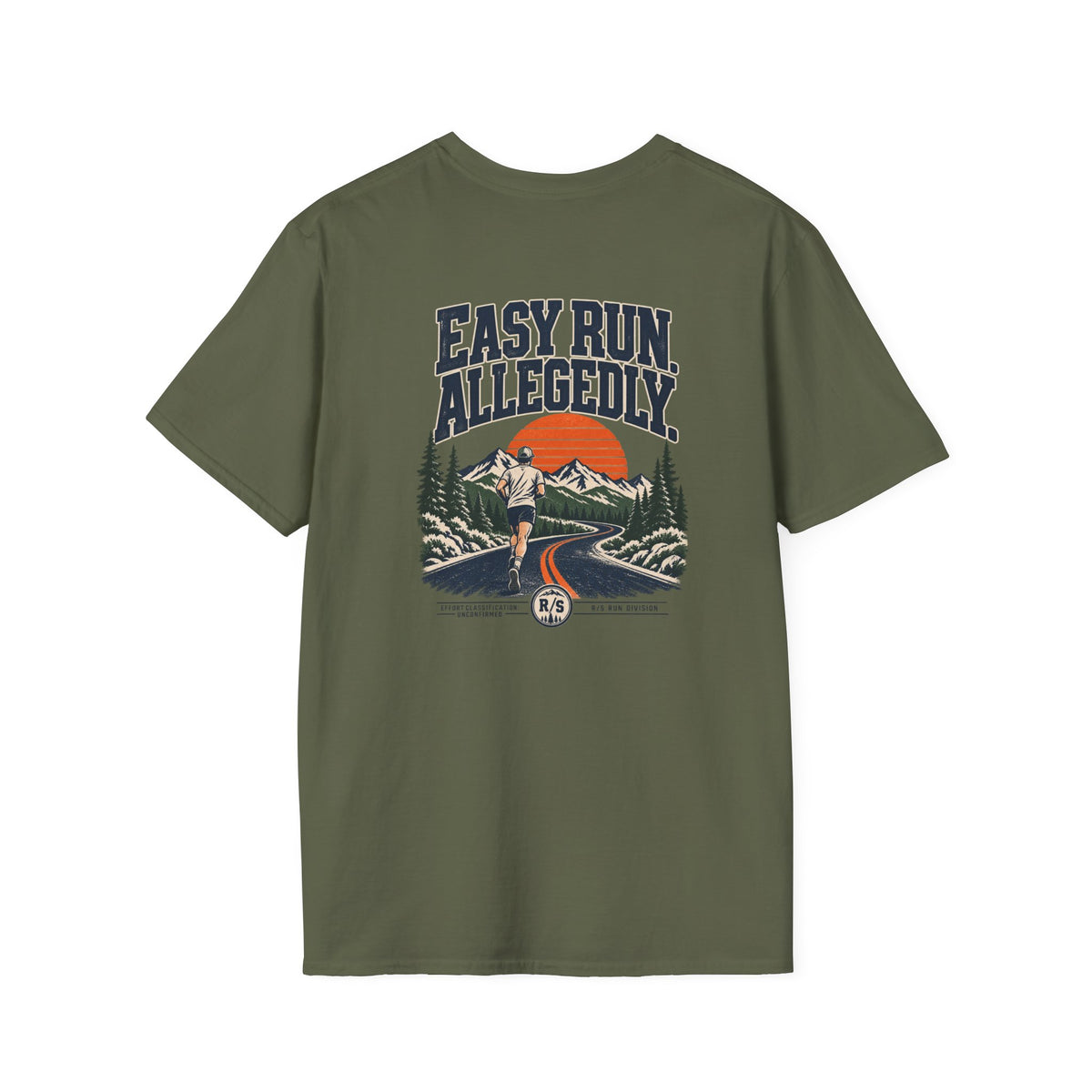 Run Division - Easy run. Allegedly T-Shirt — Funny Retro Casual Tee