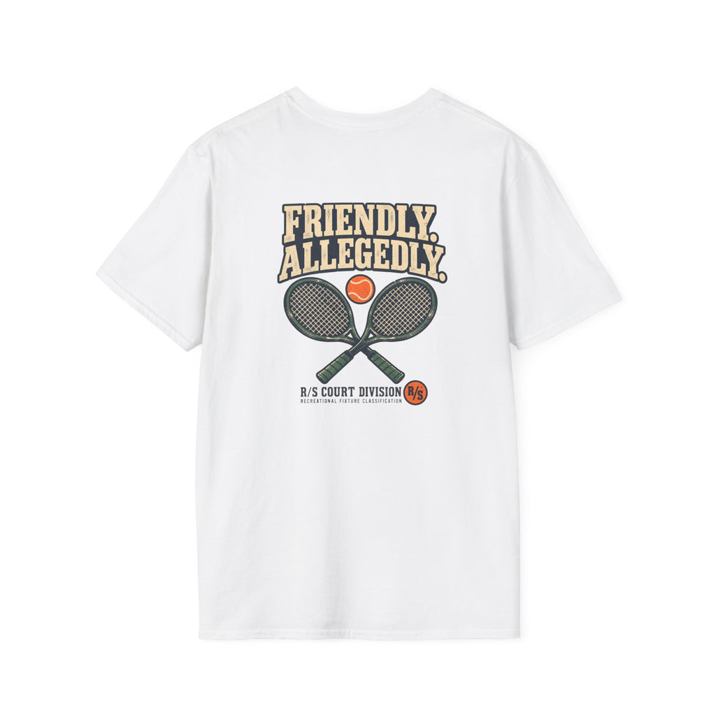 Court Division - Friendly Game. Allegedly T-Shirt — Funny Retro Casual Tee
