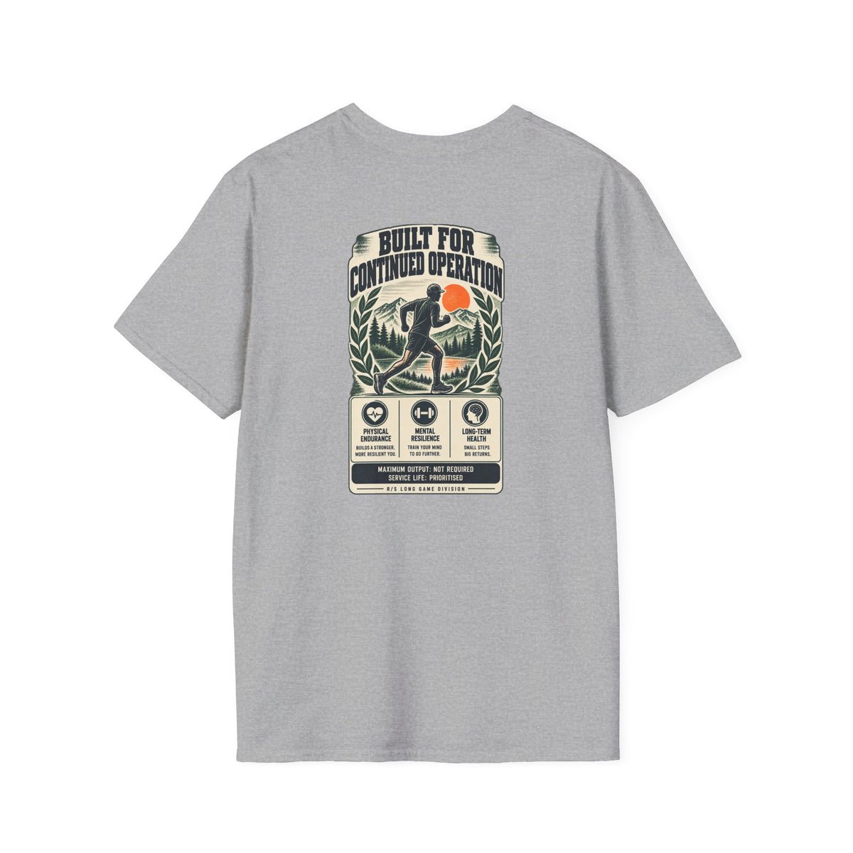 Run Division - Built for continued operation T-Shirt — Funny Retro Casual Tee