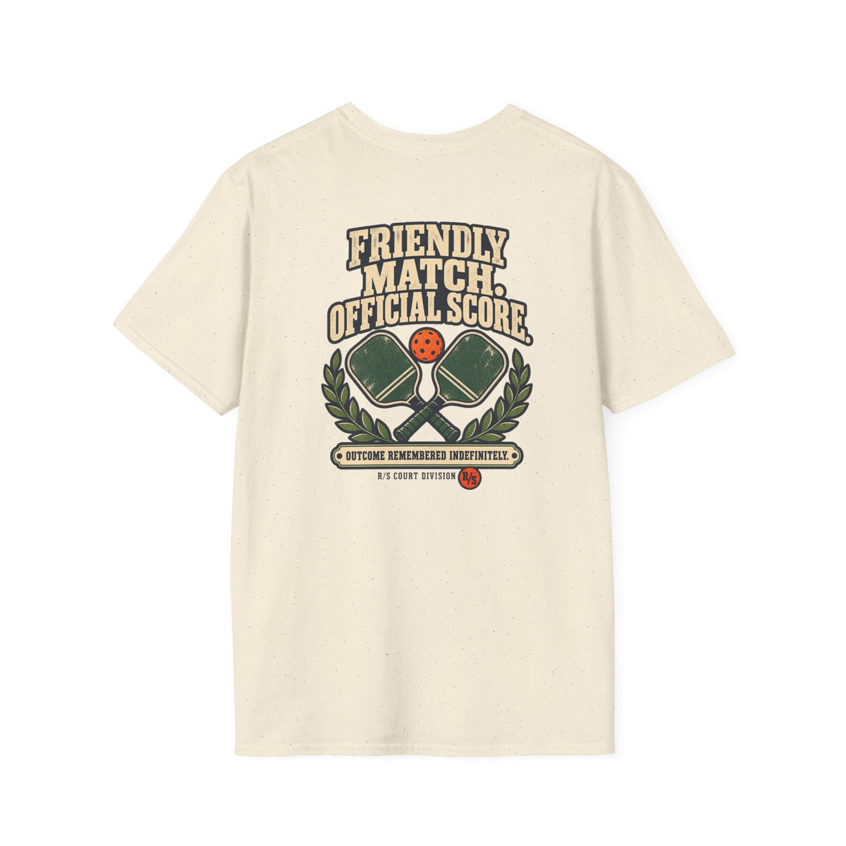Court Division - Pickle ball - Friendly match -  Official Score T-Shirt — Funny Retro Casual Tee