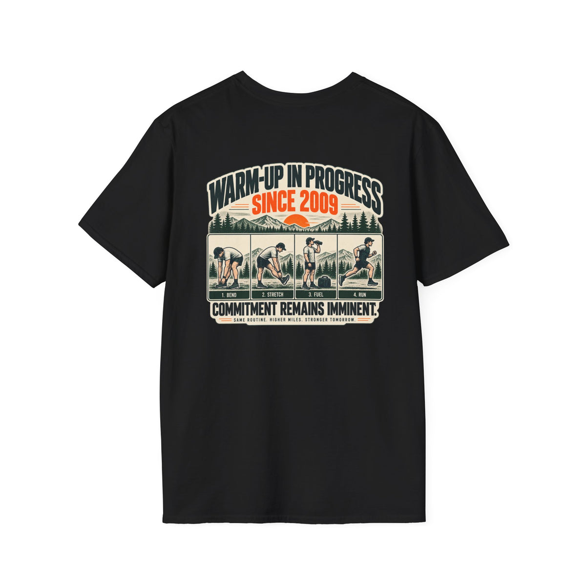 Run Division - Warm-up in Progress T-Shirt — Funny Retro Casual Tee
