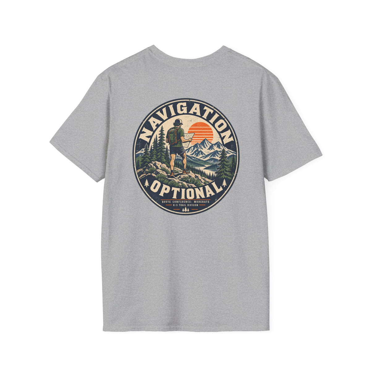 Trail Division - Navigation Optional. T-Shirt — Funny Retro Casual Tee