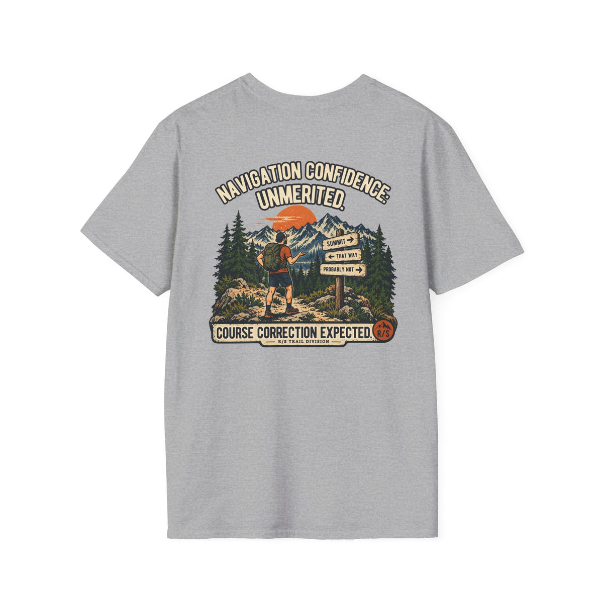 Trail Division - Navigation Confidence - Unmerited T-Shirt — Funny Retro Casual Tee