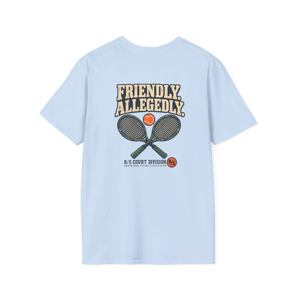 Court Division - Friendly Game. Allegedly T-Shirt — Funny Retro Casual Tee