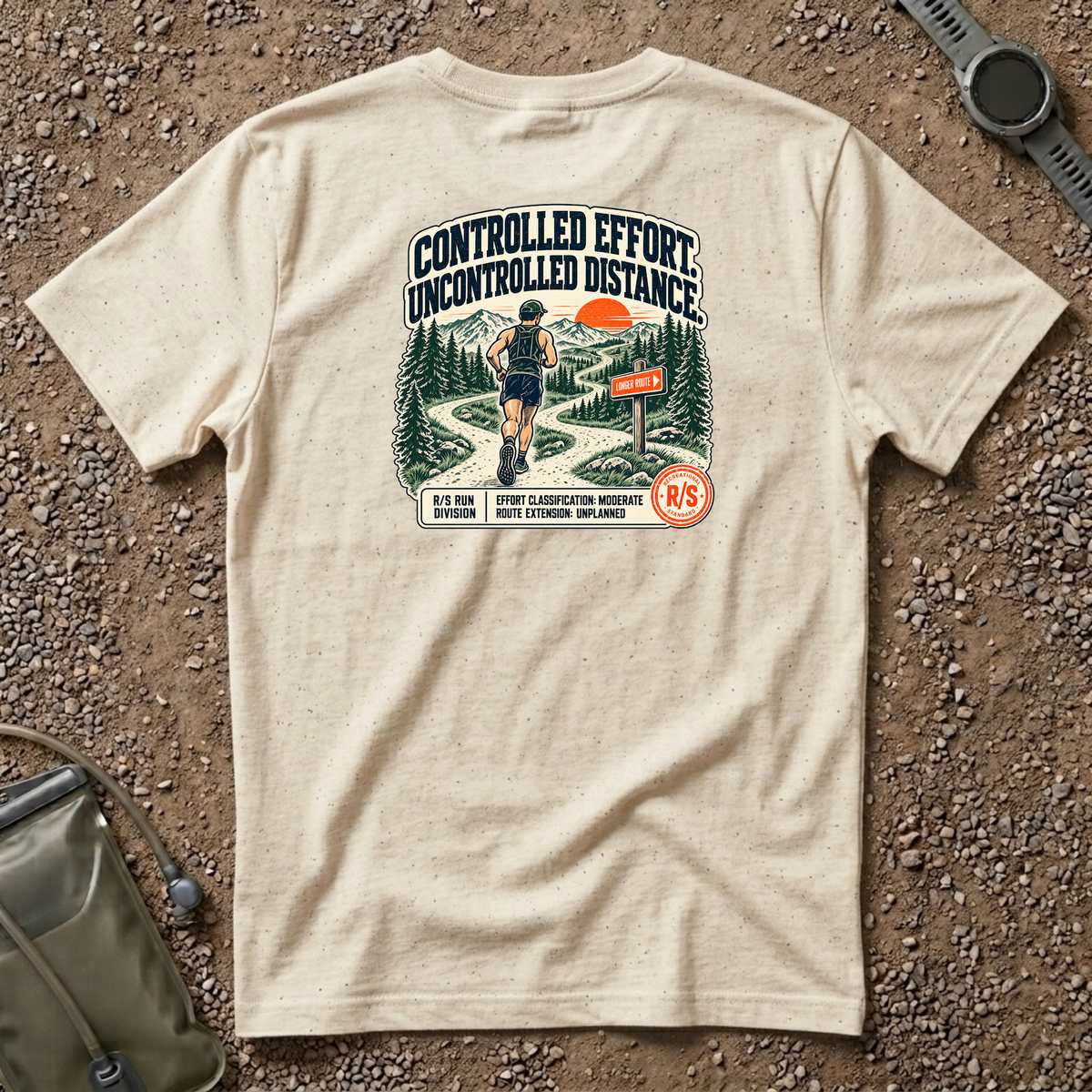 Run Division - Controlled effort - Uncontrolled distance T-Shirt — Funny Retro Casual Tee