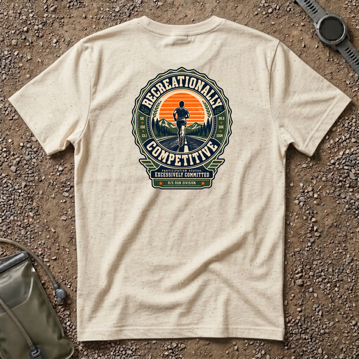 Run Division - Recreationally Competitive T-Shirt — Funny Retro Casual Tee