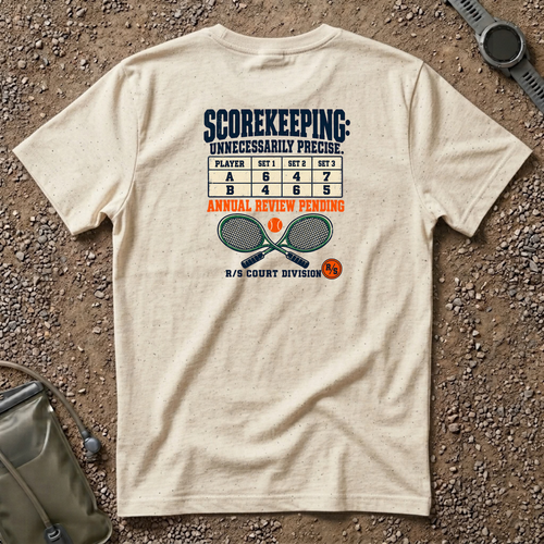Court Division - Pickle ball - Scorekeeping - Unnecessarily precise T-Shirt — Funny Retro Casual Tee