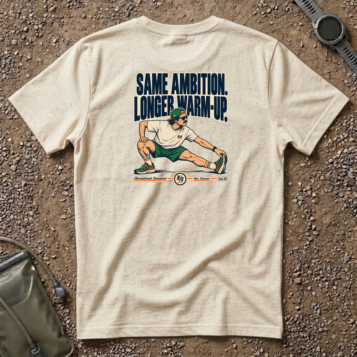 Run Division - Same ambition - Longer warm-up T-Shirt — Funny Retro Casual Tee