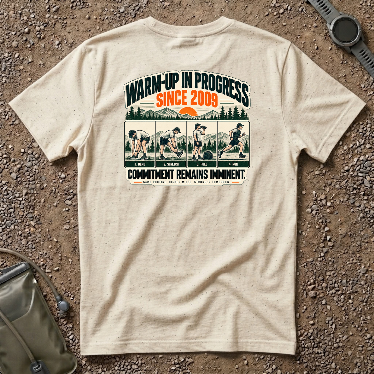 Run Division - Warm-up in Progress T-Shirt — Funny Retro Casual Tee