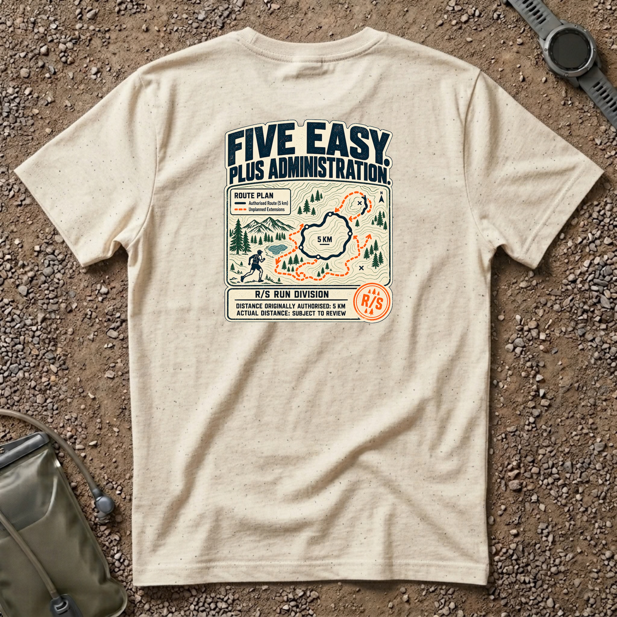 Run Division - Five Easy T-Shirt — Funny Retro Casual Tee
