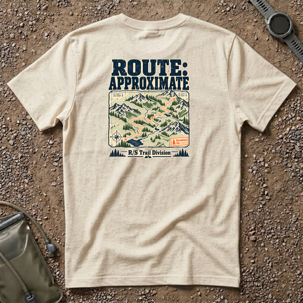 Trail Division - Route: Approximate T-Shirt — Funny Retro Casual Tee