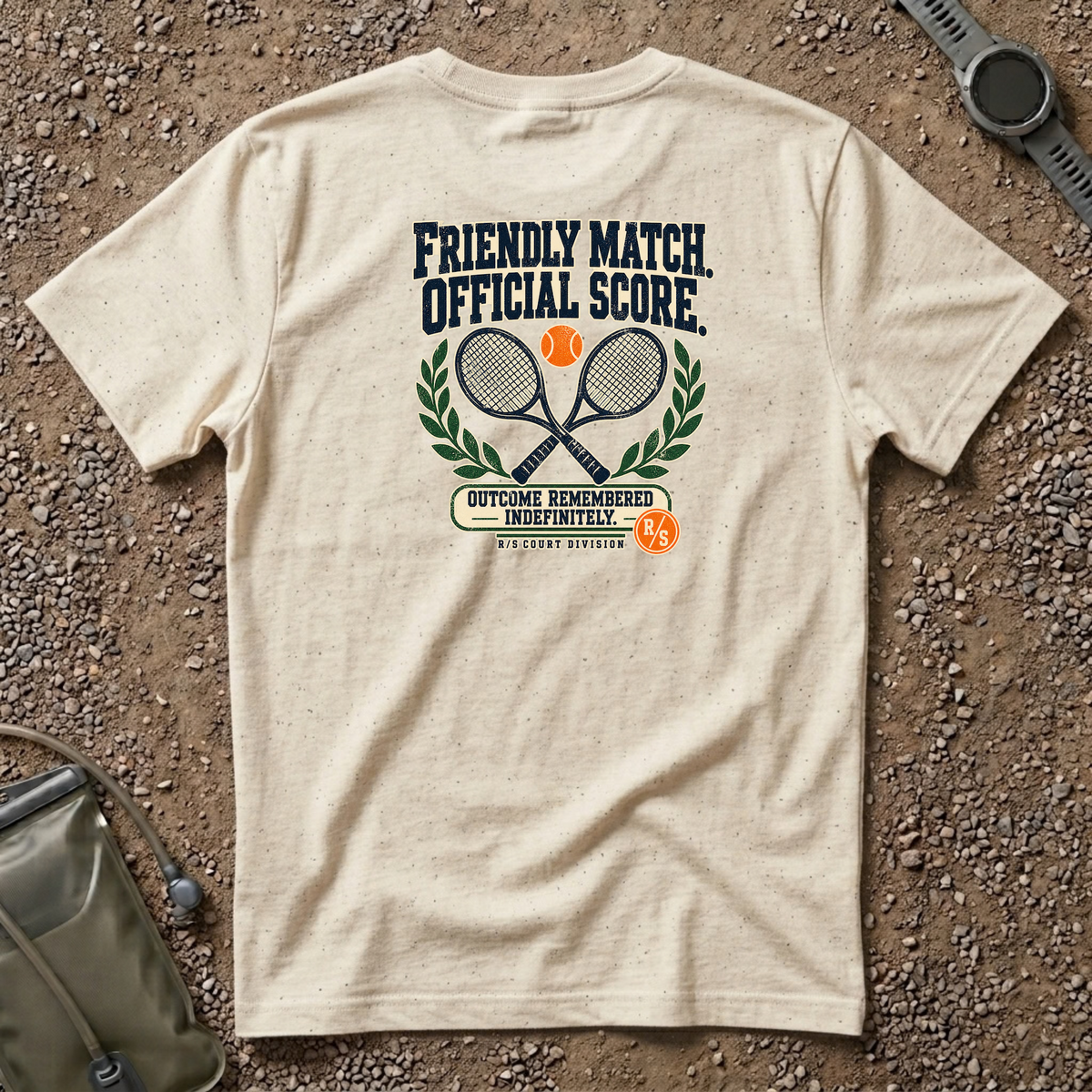Court Division - Pickle ball - Friendly match -  Official Score T-Shirt — Funny Retro Casual Tee