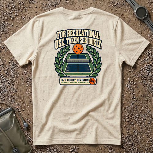 Court Division - Pickle ball - For recreational use - Taken seriously T-Shirt — Funny Retro Casual Tee