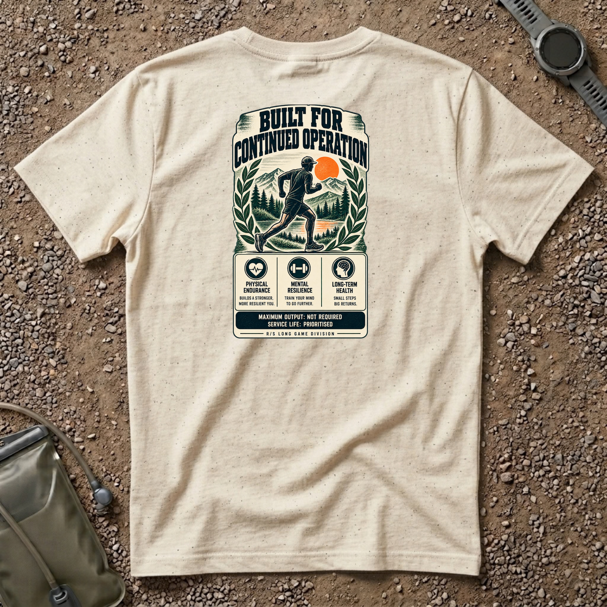 Run Division - Built for continued operation T-Shirt — Funny Retro Casual Tee