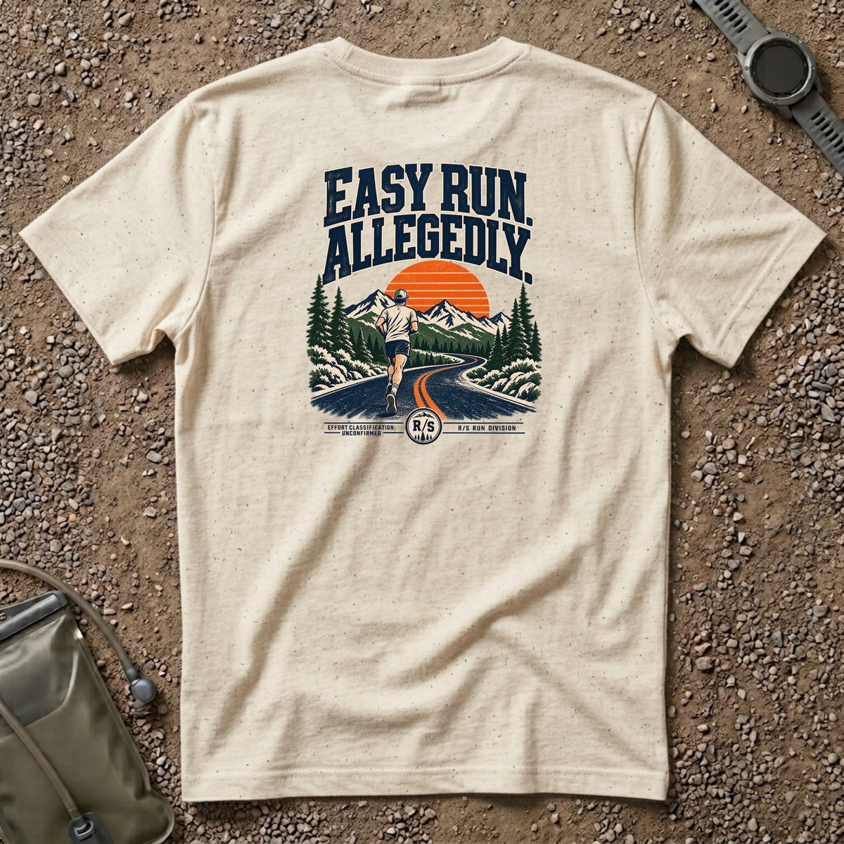 Run Division - Easy run. Allegedly T-Shirt — Funny Retro Casual Tee