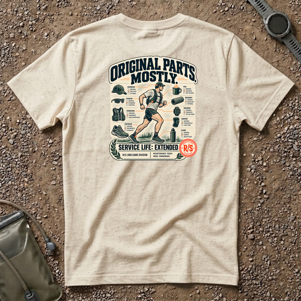 Run Division - Original parts - mostly T-Shirt — Funny Retro Casual Tee