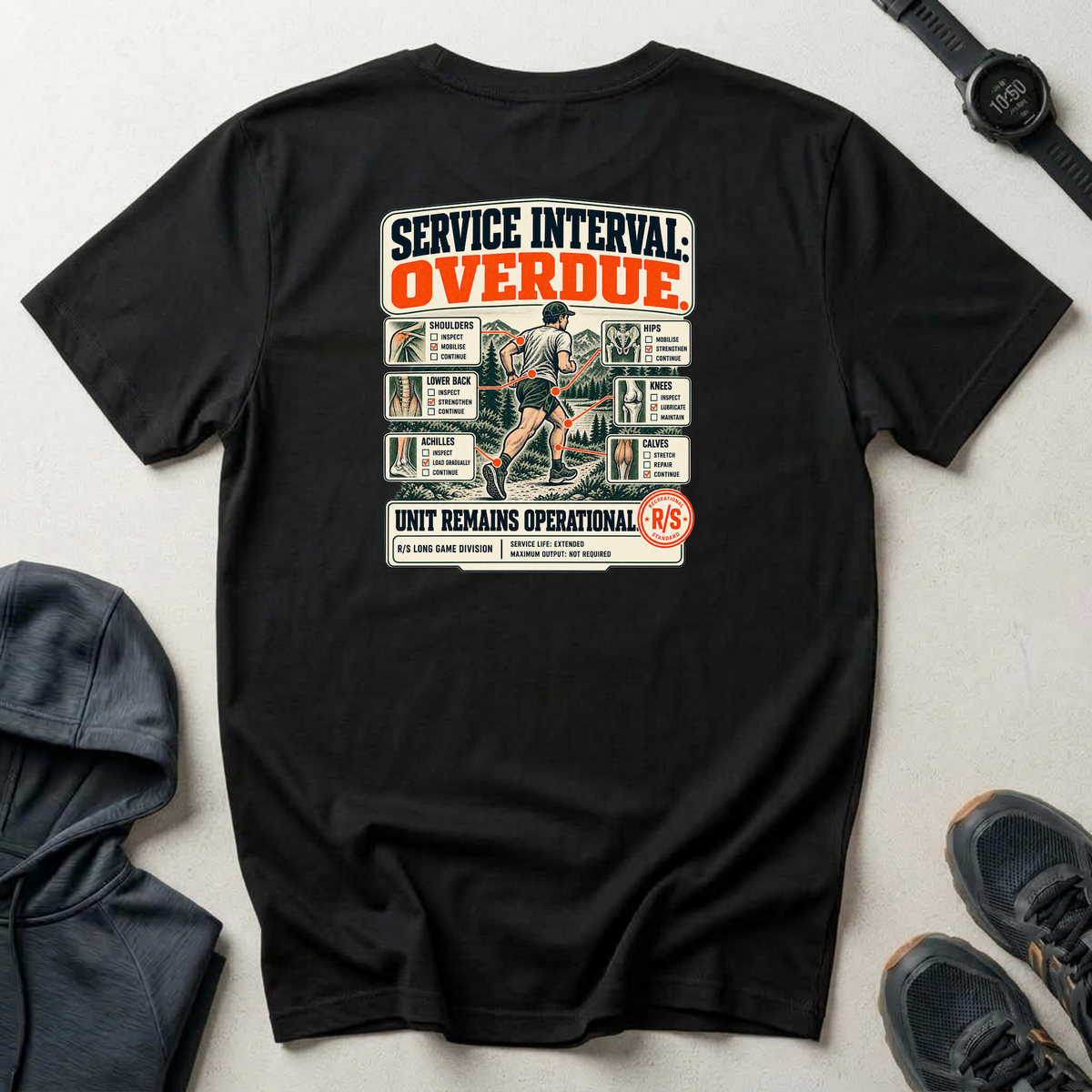 Run Division - Service interval - Overdue T-Shirt — Funny Retro Casual Tee