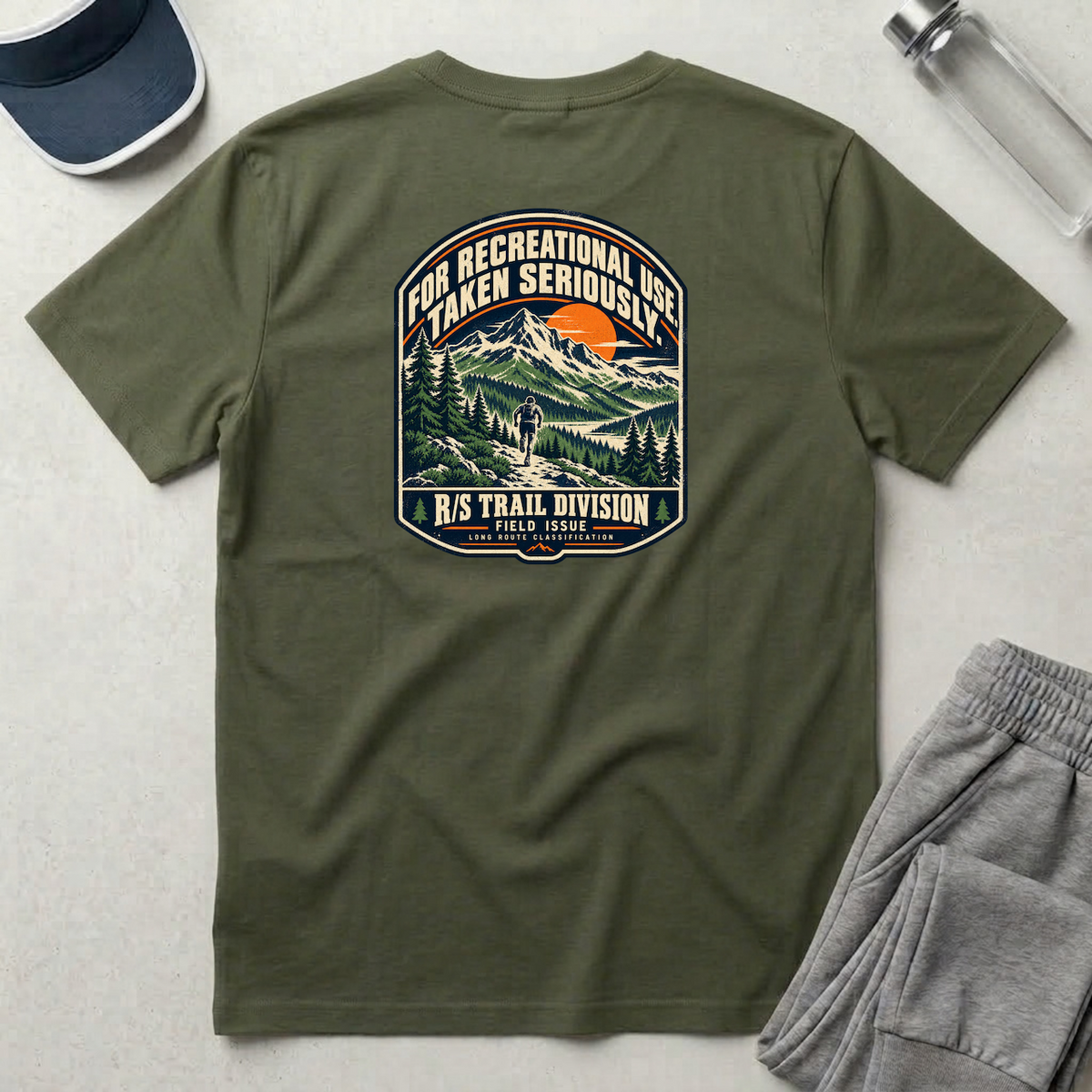 Trail Division - For recreational use. Taken Seriously. T-Shirt — Funny Retro Casual Tee