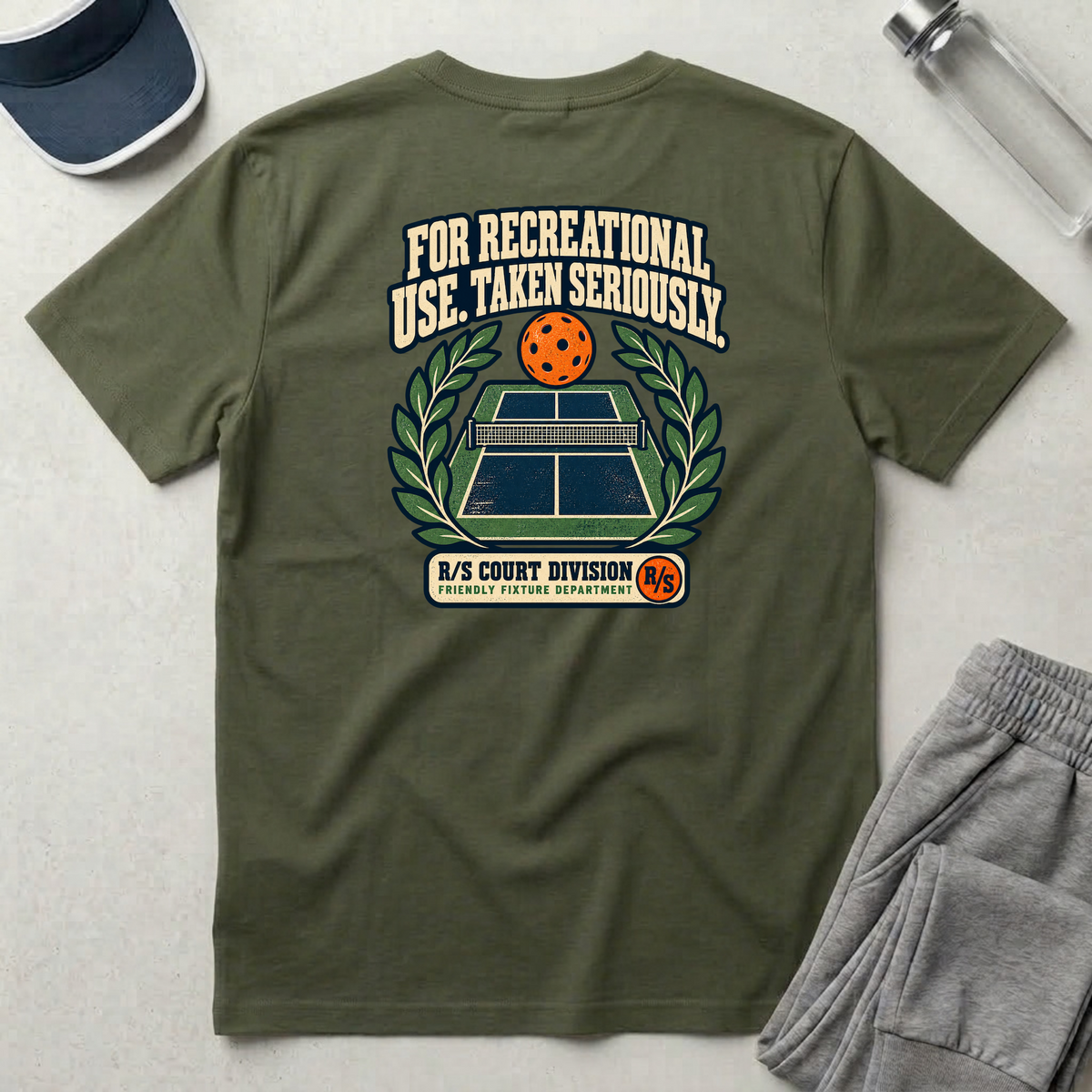 Court Division - Pickle ball - For recreational use - Taken seriously T-Shirt — Funny Retro Casual Tee