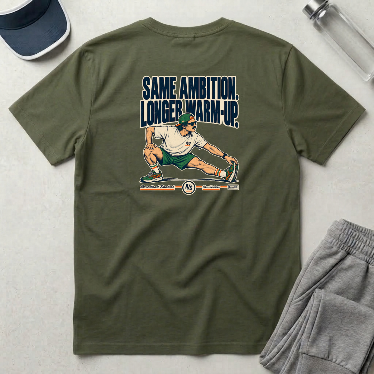 Run Division - Same ambition - Longer warm-up T-Shirt — Funny Retro Casual Tee