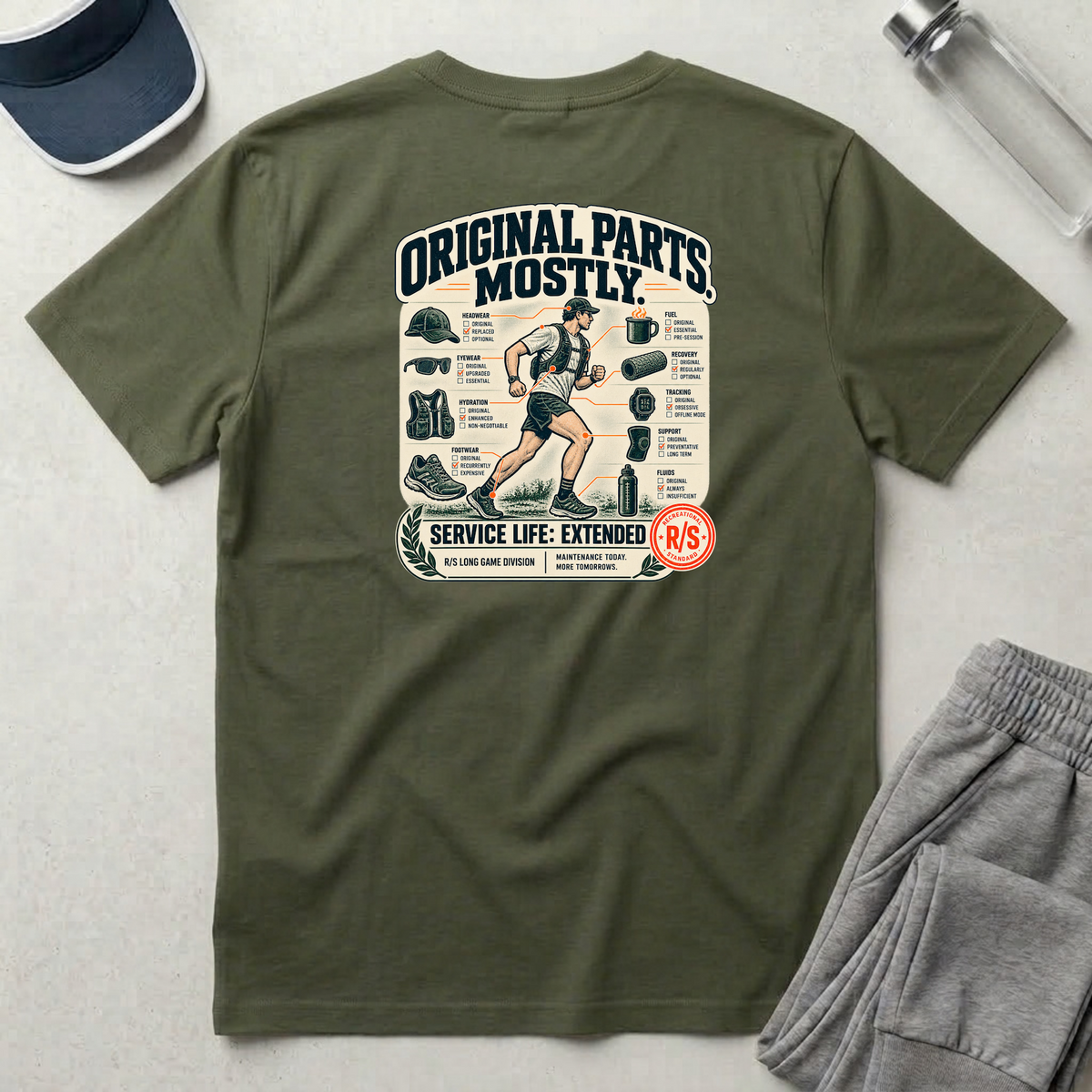 Run Division - Original parts - mostly T-Shirt — Funny Retro Casual Tee