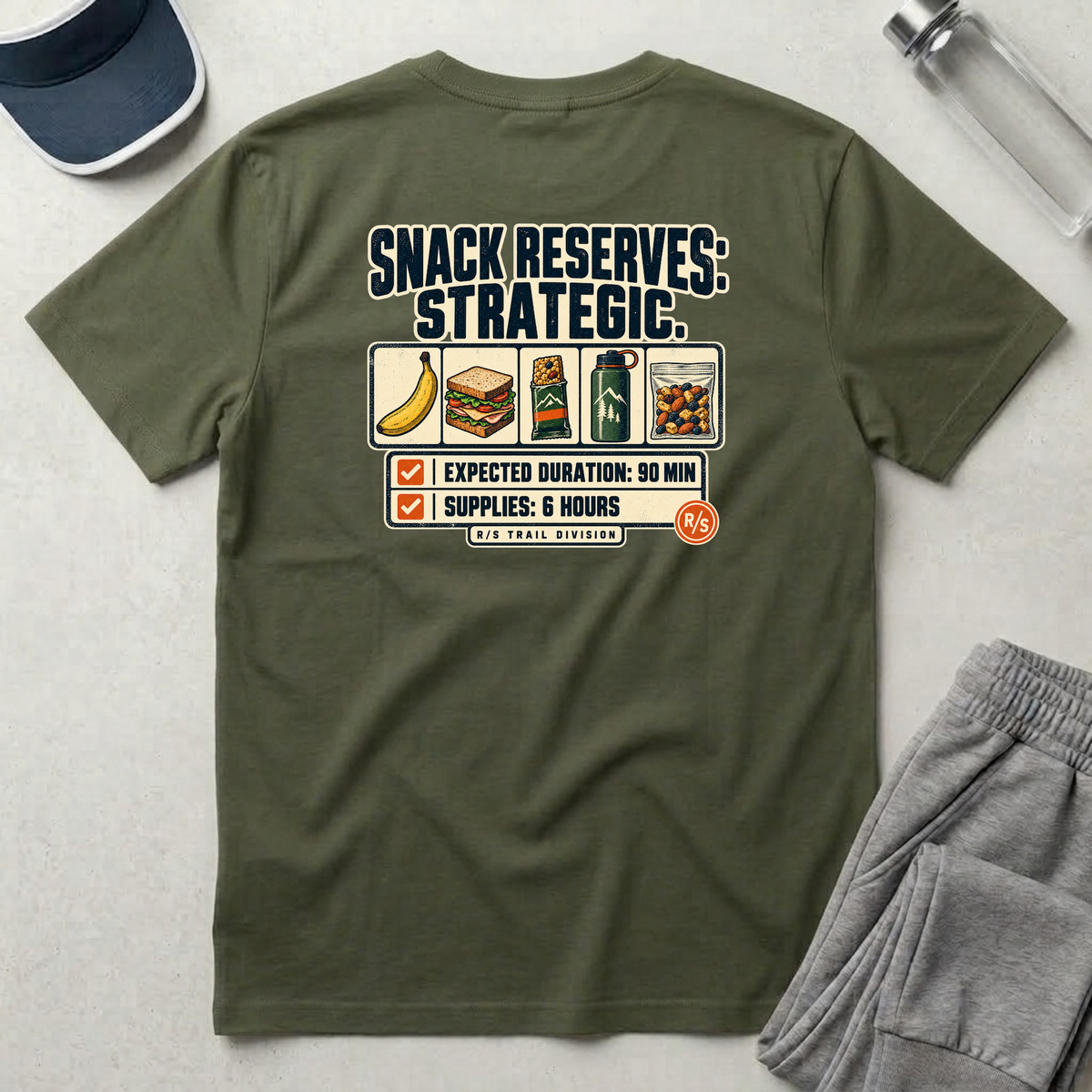 Trail Division - Snack Reserves - Strategic. T-Shirt — Funny Retro Casual Tee