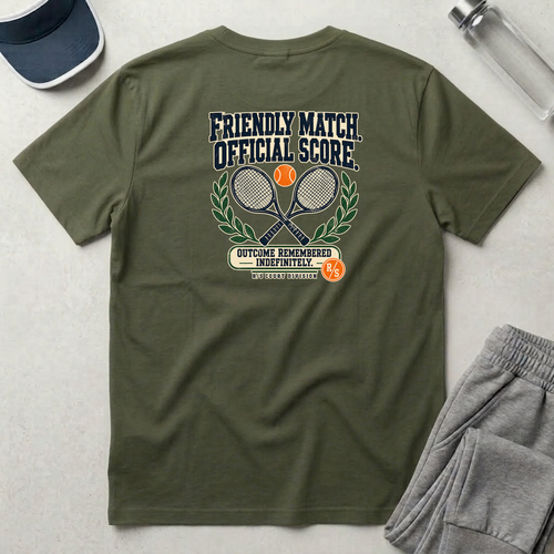 Court Division - Pickle ball - Friendly match -  Official Score T-Shirt — Funny Retro Casual Tee