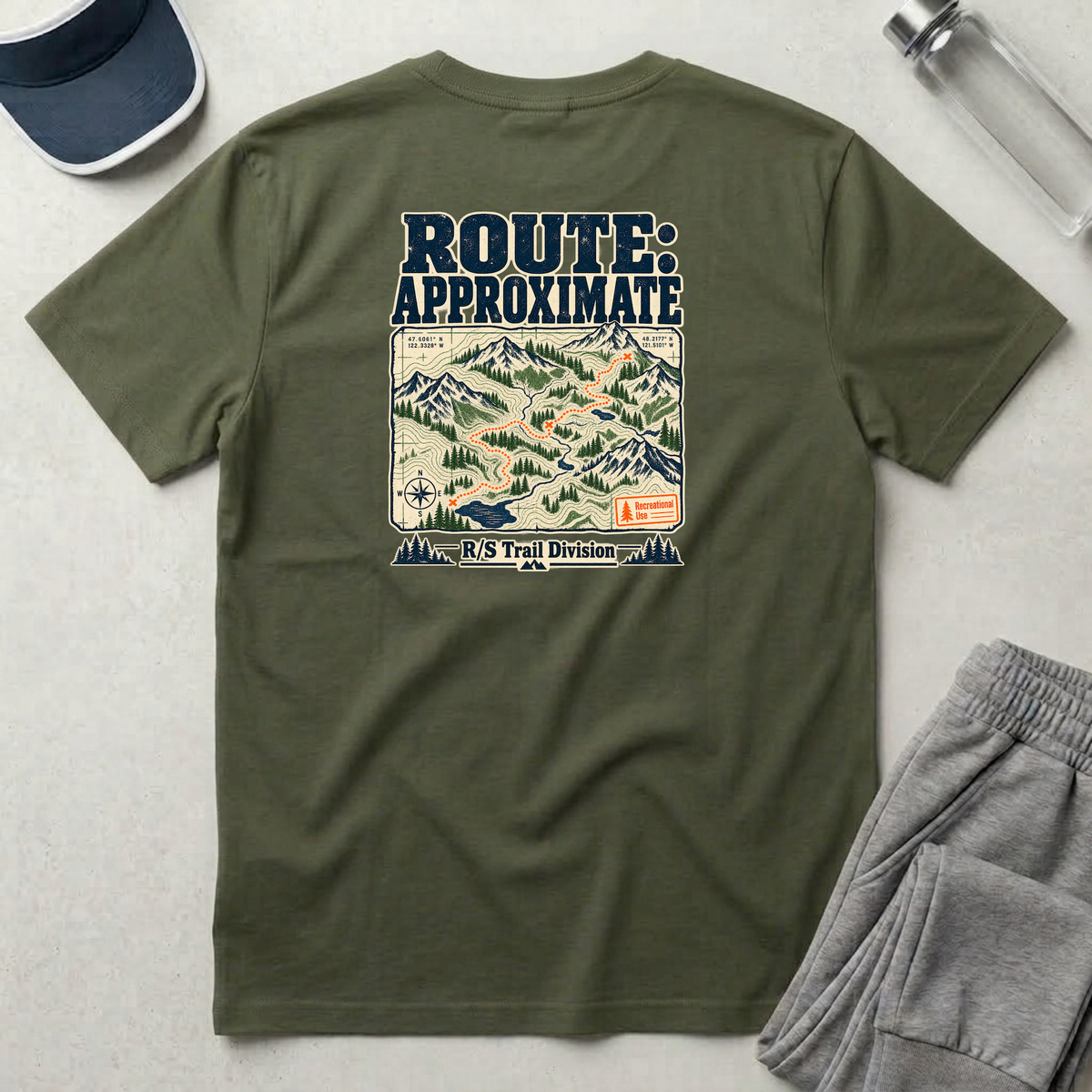 Trail Division - Route: Approximate T-Shirt — Funny Retro Casual Tee