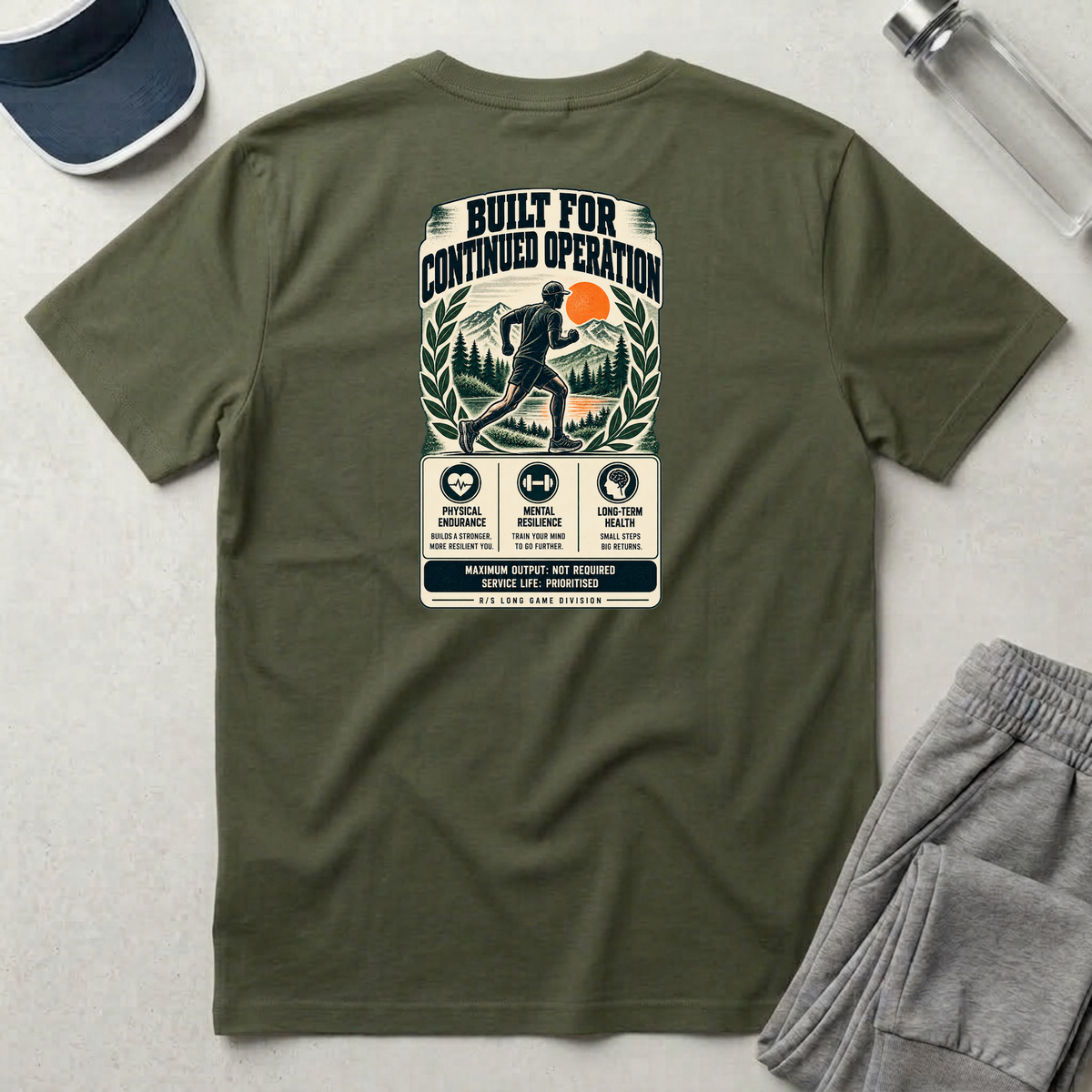 Run Division - Built for continued operation T-Shirt — Funny Retro Casual Tee