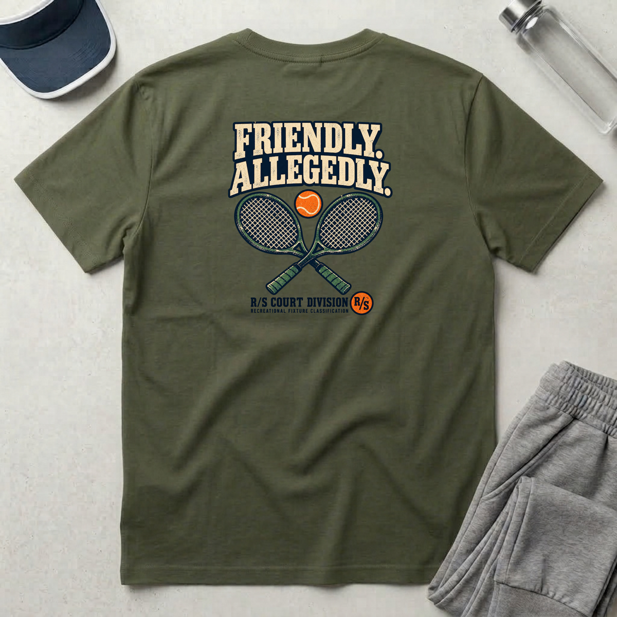 Court Division - Pickle ball - Friendly - Allegedly T-Shirt — Funny Retro Casual Tee