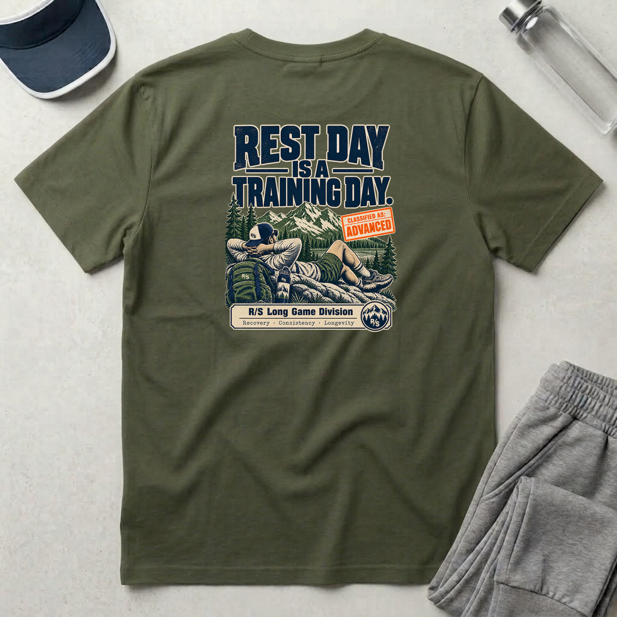 Run Division - Rest day is a training day T-Shirt — Funny Retro Casual Tee