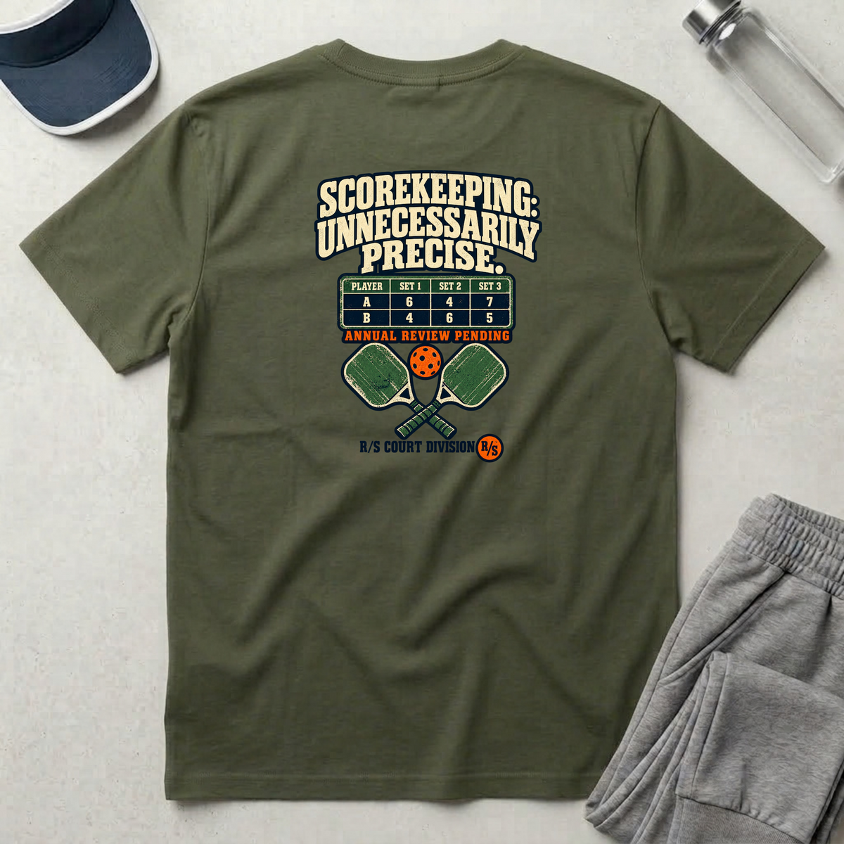 Court Division - Scorekeeping - Unnecessarily precise T-Shirt — Funny Retro Casual Tee