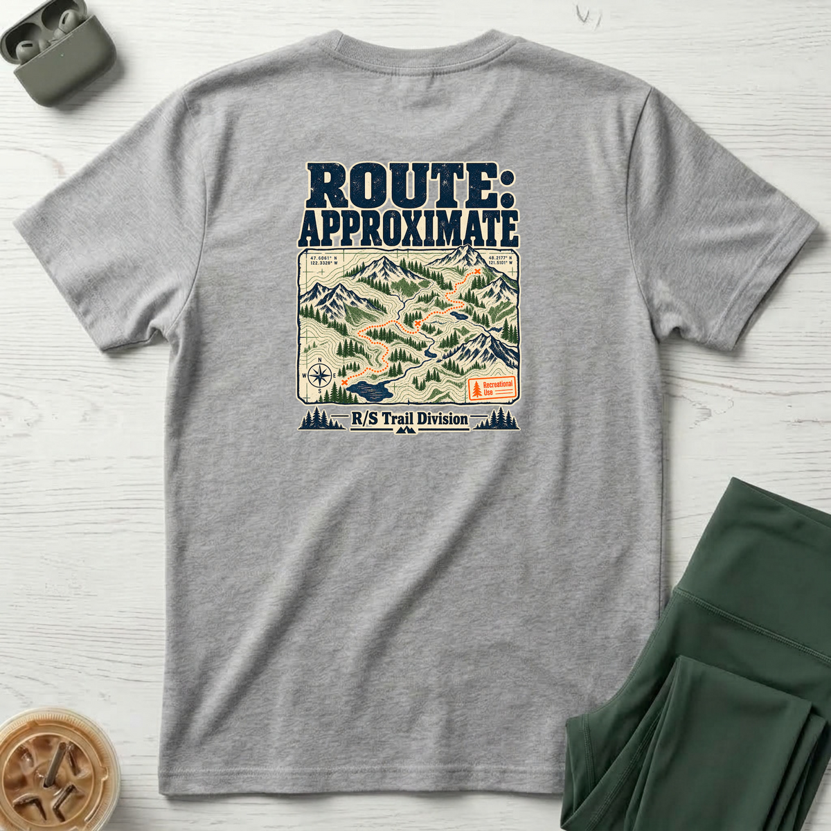 Trail Division - Route: Approximate T-Shirt — Funny Retro Casual Tee
