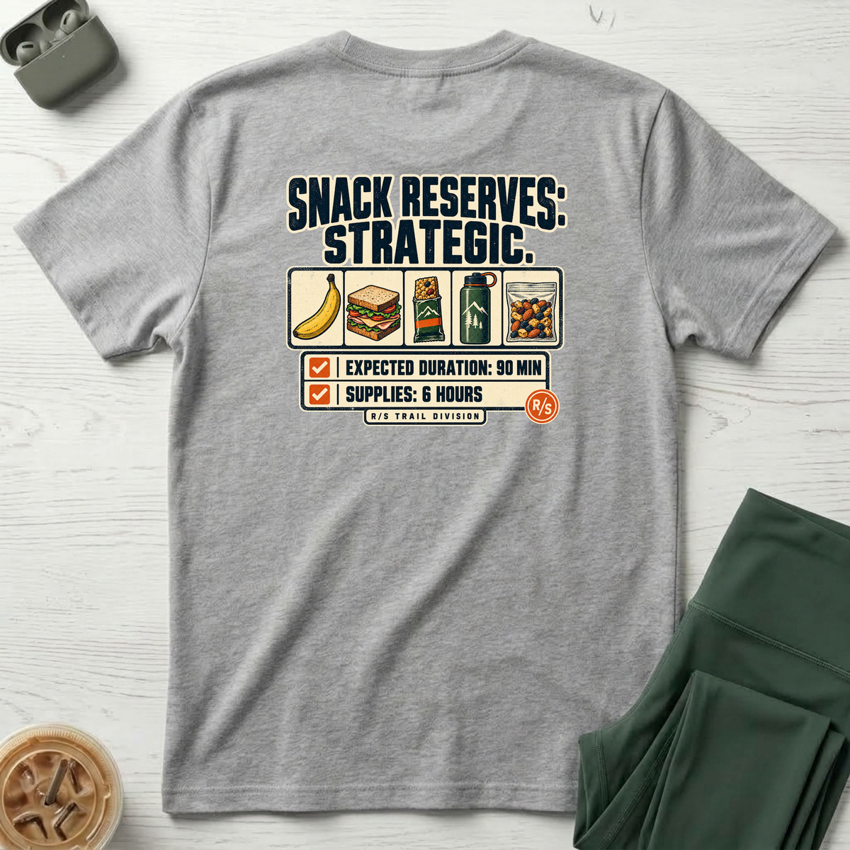 Trail Division - Snack Reserves - Strategic. T-Shirt — Funny Retro Casual Tee