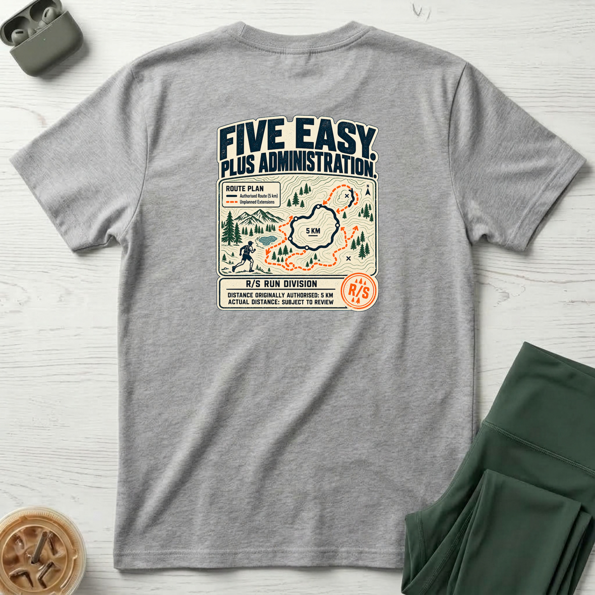 Run Division - Five Easy T-Shirt — Funny Retro Casual Tee