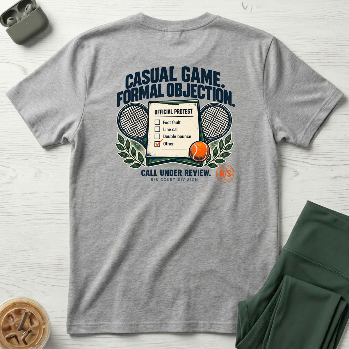 Court Division - Pickle ball - Casual game. Friendly objection T-Shirt — Funny Retro Casual Tee