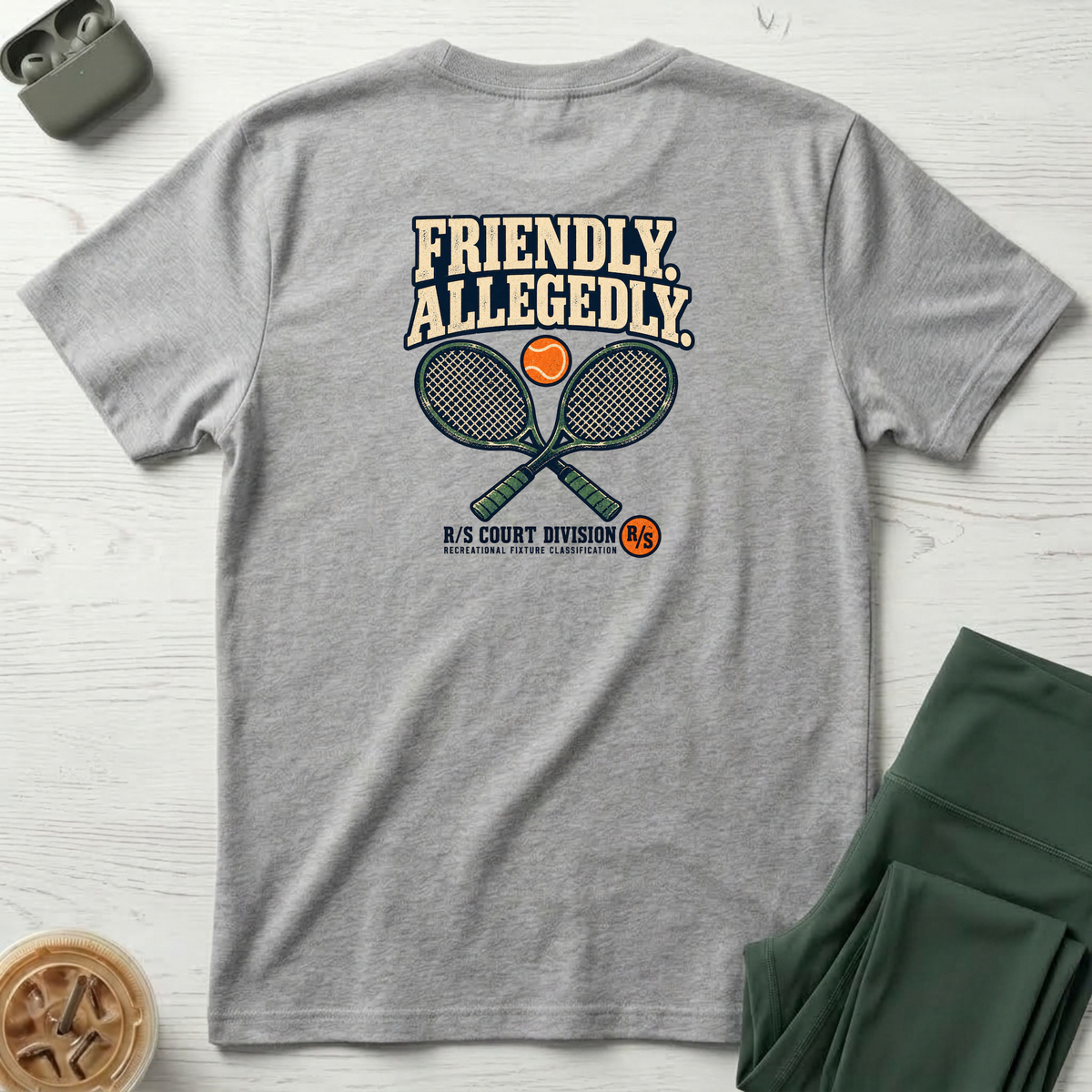 Court Division - Pickle ball - Friendly - Allegedly T-Shirt — Funny Retro Casual Tee