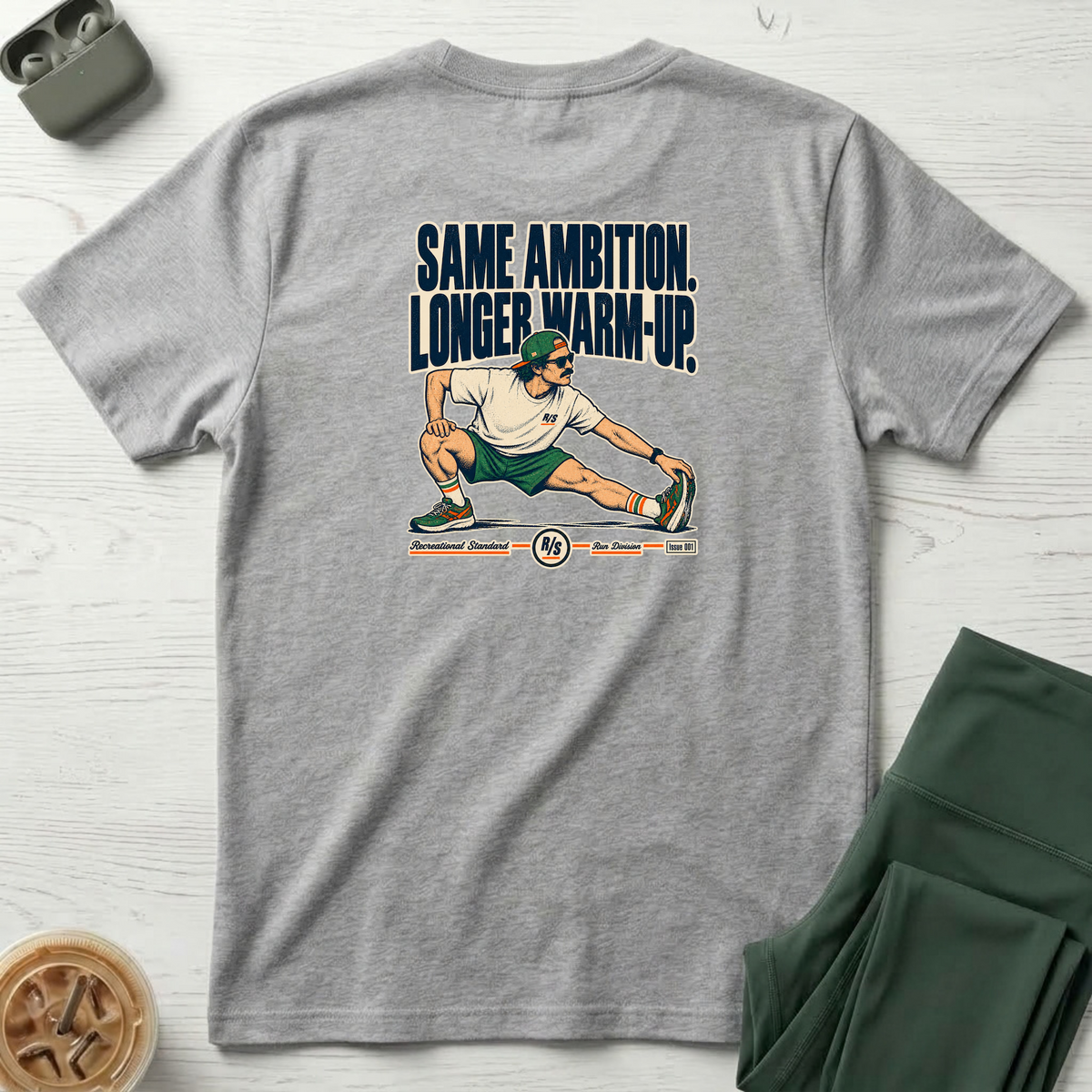 Run Division - Same ambition - Longer warm-up T-Shirt — Funny Retro Casual Tee