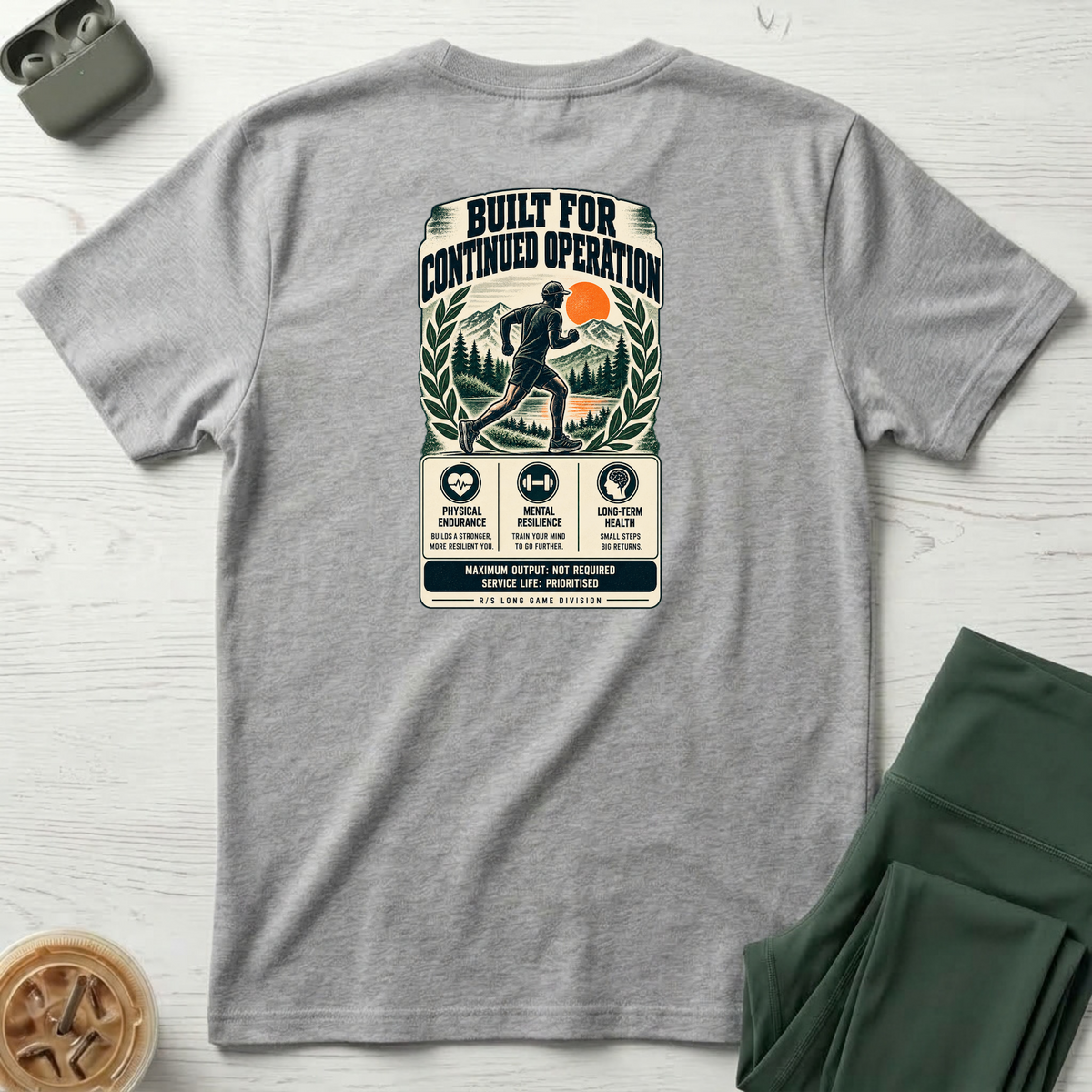 Run Division - Built for continued operation T-Shirt — Funny Retro Casual Tee