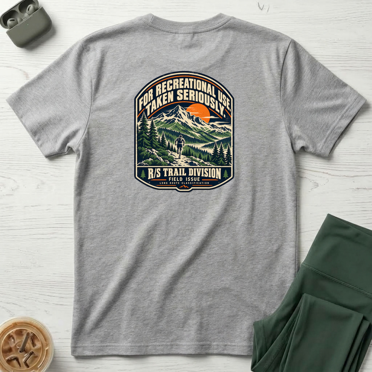 Trail Division - For recreational use. Taken Seriously. T-Shirt — Funny Retro Casual Tee